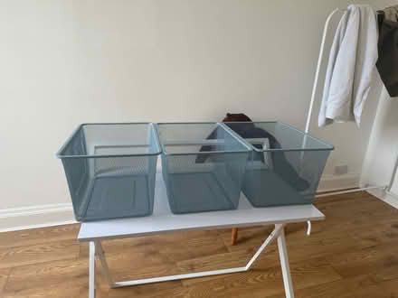 Photo of free 3 Blue wire bins (Golders Green NW11) #1