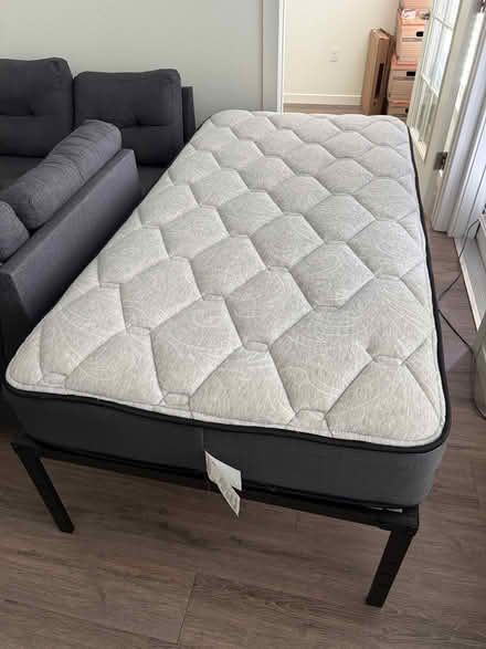 Photo of free Twin Mattress + Twin BlMtl Frame (Centennial) #2