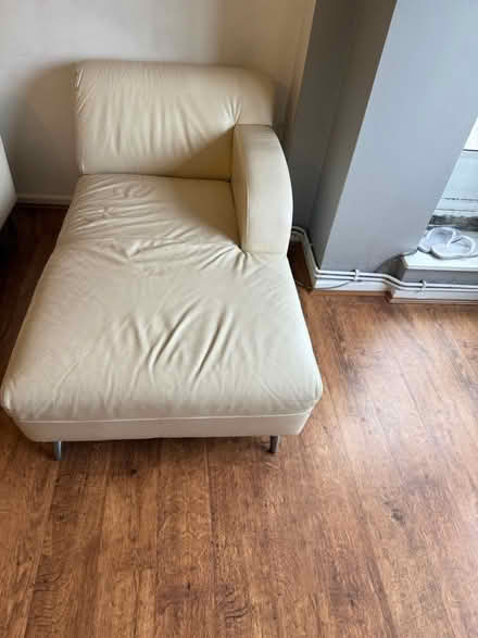Photo of free Cream leather chaise longue (SW2) #3