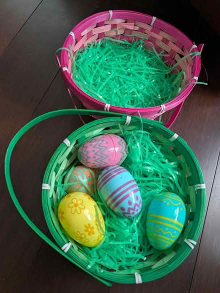 Photo of free Two baskets and large plastic eggs (Madeley Lane in Bowie) #2