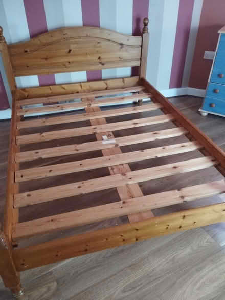 Photo of free Double bed pine with mattress (PA15 4UR) #1