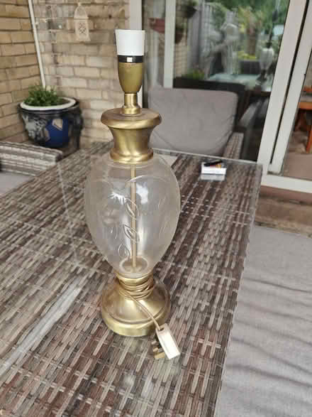Photo of free Tall brass and glass lamp (IP3) #1