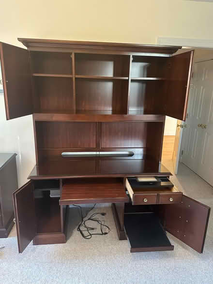 Photo of free Hooker cherry desk with hutch (6501 Fallwind Lane Bethesda) #2