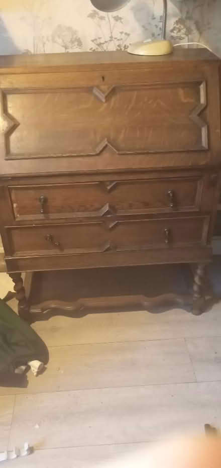 Photo of free Solid oak bureau (Whitehill GU35) #1