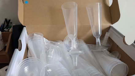 Photo of free 30 x plastic 2 part champagne glasses (Rodborough GL5) #1
