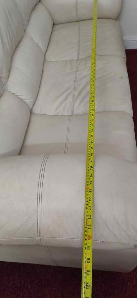 Photo of free 3x three seater beige leather sofas (East Ham, E6) #4