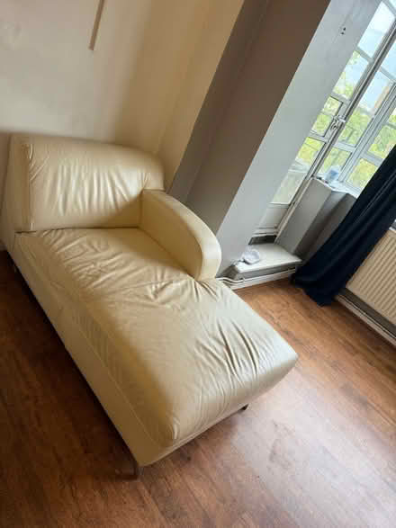 Photo of free Cream leather chaise longue (SW2) #2