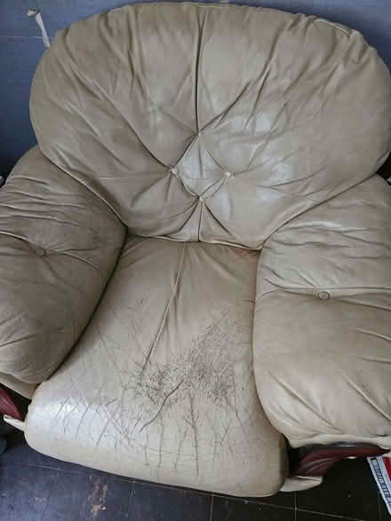 Photo of free Two leather arm chairs (Alvaston DE24) #1
