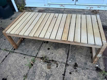 Photo of free Low wooden table (Knotty Green HP9) #1