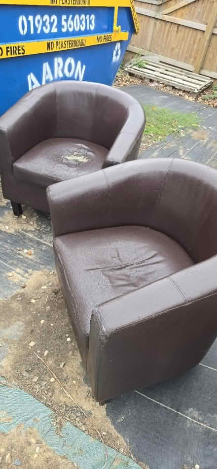 Photo of free Leather bucket chairs (Thames ditton KT7) #2