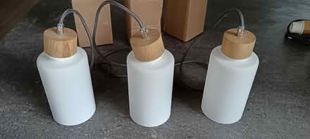 Photo of free 3 glass pendant lamps (West Moors BH22) #1