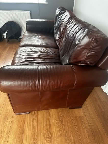Photo of free Brown leather sofa (Abbots Langley WD5) #2