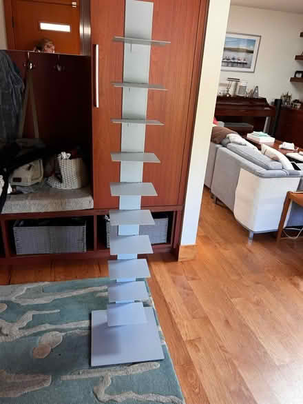 Photo of free Freestanding metal bookcase (Calderon and Mercy) #1