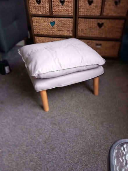 Photo of free large cream footstool/cushion. (Kenilworth CV8) #1