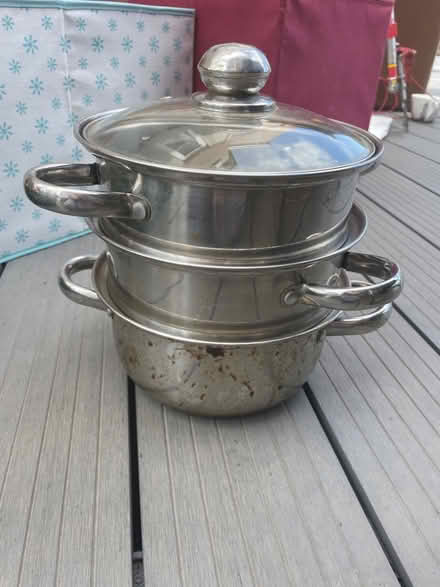 Photo of free 3 tier metal steamer with lid (SY11) #1