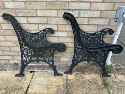 Photo of free Wrought iron ends for a bench (Knotty Green HP9) #2
