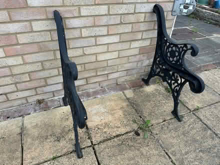 Photo of free Wrought iron ends for a bench (Knotty Green HP9) #1