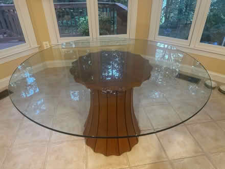 Photo of free 54" Glass table top (NOT base) (6501 Fallwind Lane Bethesda) #1
