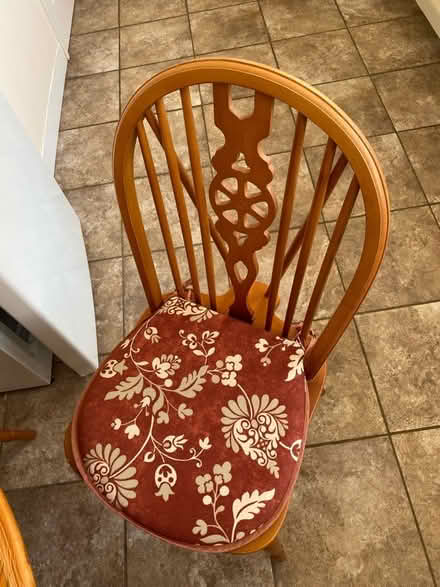 Photo of free Circular pedestal table & 4 chairs (Stockland Green B23) #3
