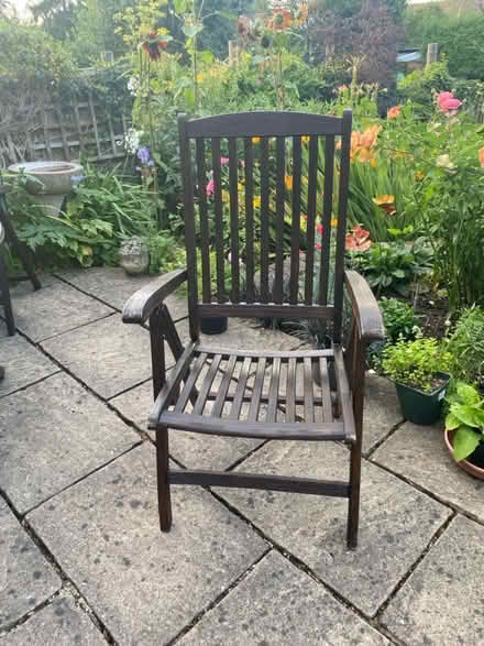 Photo of free Wooden garden patio chair (N11 Bounds Green) #1