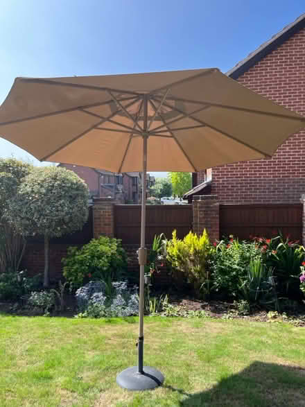 Photo of free Large parasol plus base (Allestree, Derby) #1