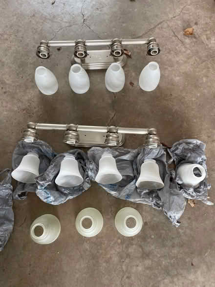 Photo of free 2 light fixtures w/ asst glass (Pearland - Dixie Fm & 518) #1