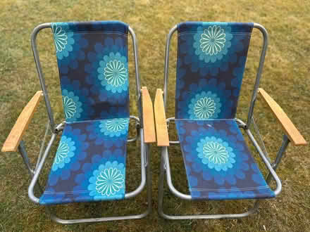 Photo of free Two folding picnic chairs (Knotty Green HP9) #1