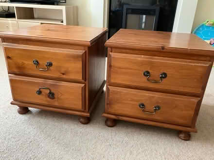 Photo of free 2 x solid wood bedside tables (Dronfield Woodhouse, S18) #1