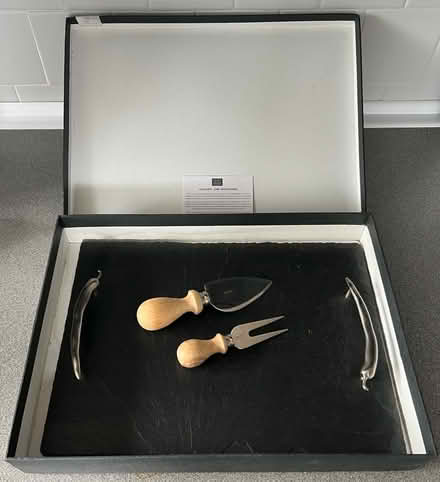 Photo of free Slate cheese board and knives (Hanham) #1