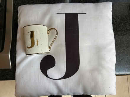 Photo of free “J” cushion and mug (The Gallops, Leopardstown) #1
