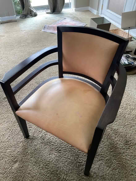 Photo of free Wood and leather chairs (Swarthmore) #2