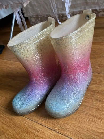 Photo of free Size 7 kids glittery welly boots (N16) #1