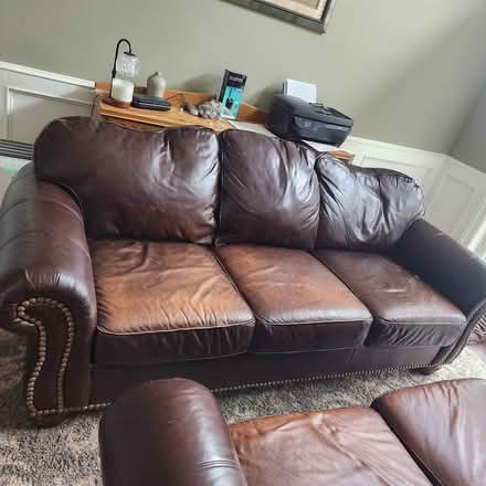 Photo of free Leather Couch and Loveseat (Benton/Bryant) #2