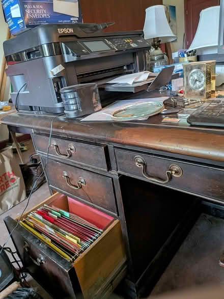Photo of free Large wooden desk (Off Vanderpool Road, Vilas, NC) #1