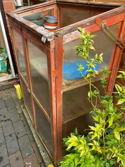 Photo of free Small outdoor wooden greenhouse (lid broken) (Smallwood B98) #1