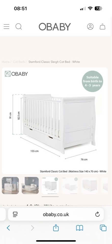 Photo of free 140x70cm - Adjustable cot bed (Tufnell Park N7) #3