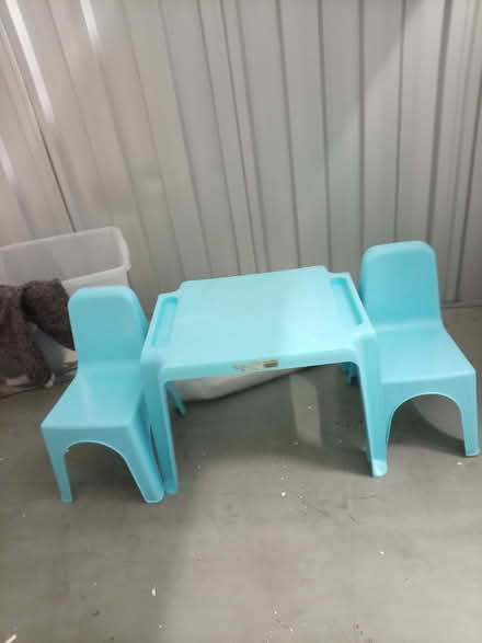 Photo of free Child's plastic blue table and chairs (Waddon CR0) #1