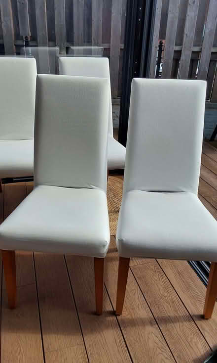 Photo of free Set of 4 used Multi York dining chairs with removable covers (Hoole CH2) #1