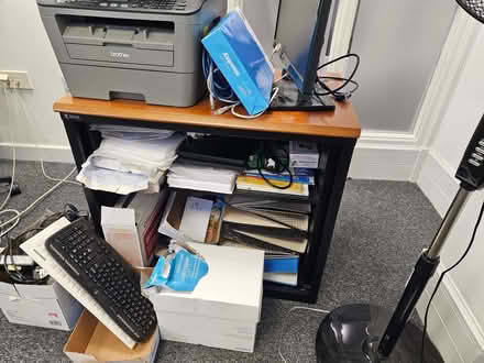 Photo of free Wooden office cabinet, open fronted, 2 big shelves (Victoria SW1E) #2