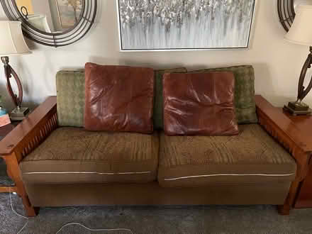Photo of free Mission style couch (Ashburn Farm off Windmill Dr) #1