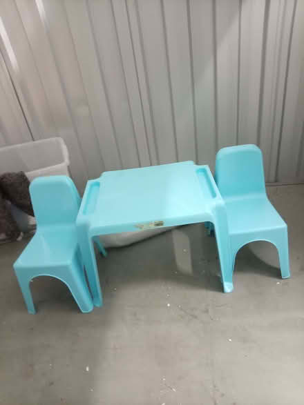 Photo of free Child's plastic blue table and chairs (Waddon CR0) #2