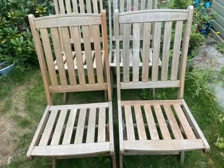 Photo of free Wooden garden table & 4 chairs ( all foldable) (Norbiton KT2) #3