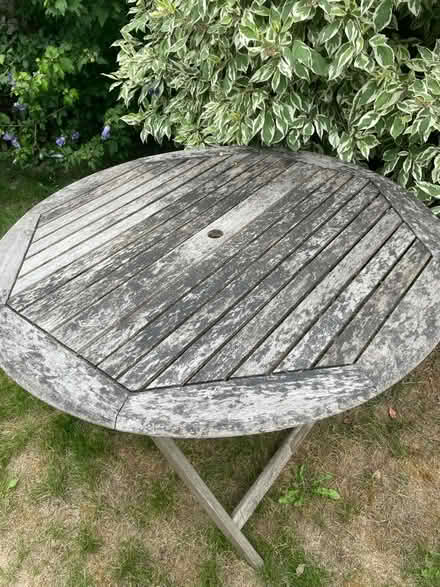 Photo of free Wooden garden table & 4 chairs ( all foldable) (Norbiton KT2) #2