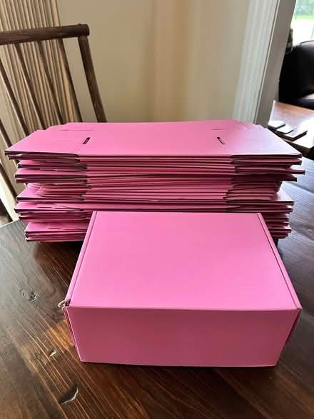 Photo of free 22 pink cardboard boxes (St. Charles - near Dean & 12th) #1