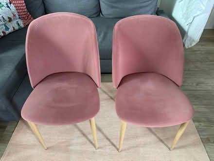 Photo of free 2 suede pink dinning chair (CR0) #1