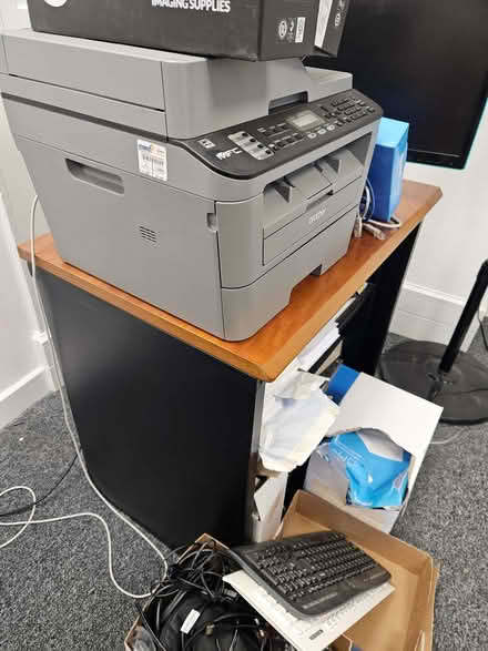 Photo of free Wooden office cabinet, open fronted, 2 big shelves (Victoria SW1E) #1