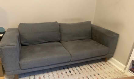 Photo of free Comfortable used gray couch (Lakeview East) #1