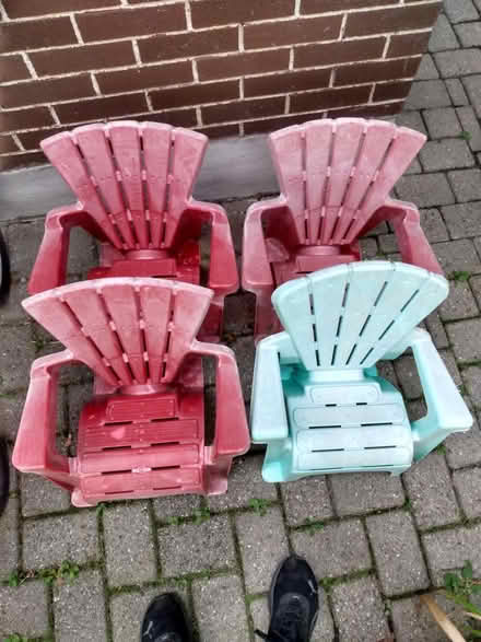 Photo of free 4 plastic toddler chairs (Near Baseline Rd. & Clyde Ave.) #1