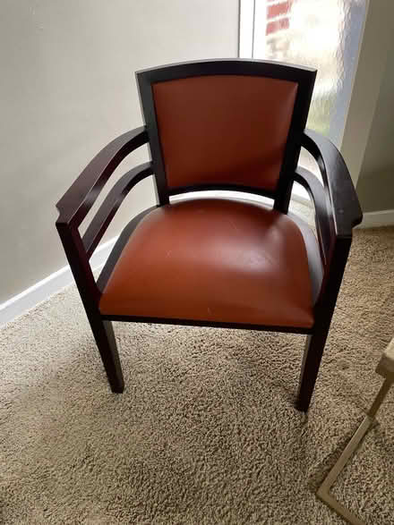 Photo of free Wood and leather chairs (Swarthmore) #1