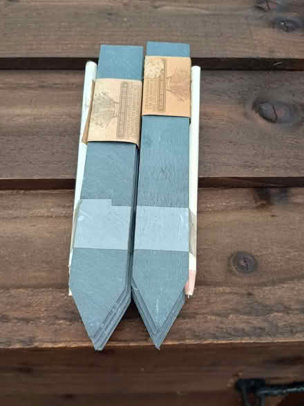 Photo of free Slate plant labels with white chalk pencil (Bromham MK43) #1